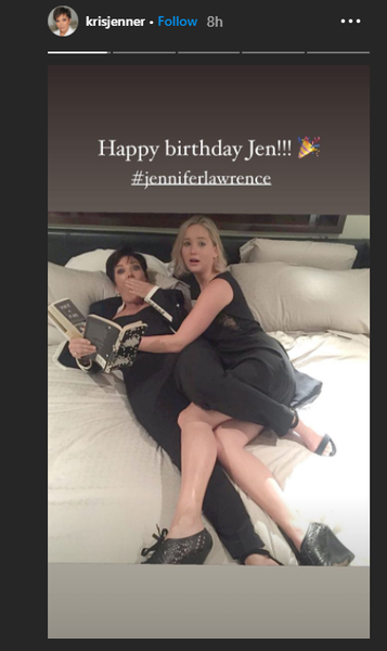 Kris Jenner comemora sua 'filha favorita' Jennifer Lawrence em seu aniversário