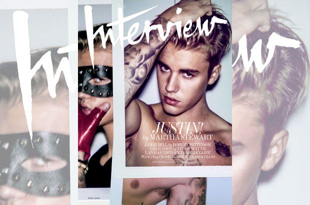 Justin Bieber retter alt til Martha Stewart til magasinet 'Interview'