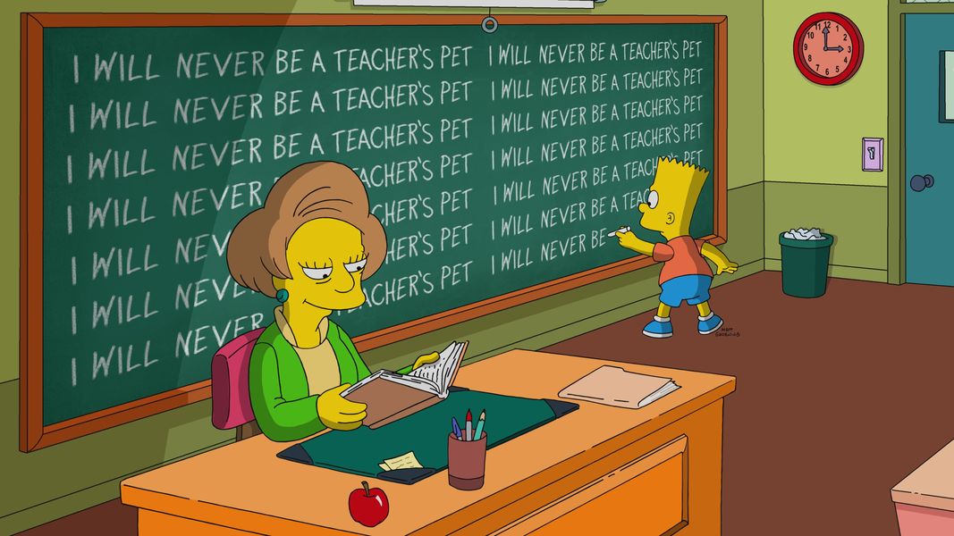 „Simpsonovci“ sa poriadne rozlúčia s Marciou Wallaceovou tým, že naposledy priviedli Ednu Krabappelovú