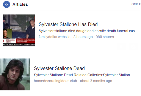 Sylvester Stallone aficiona al pànic mentre la broma de la mort reapareix en línia