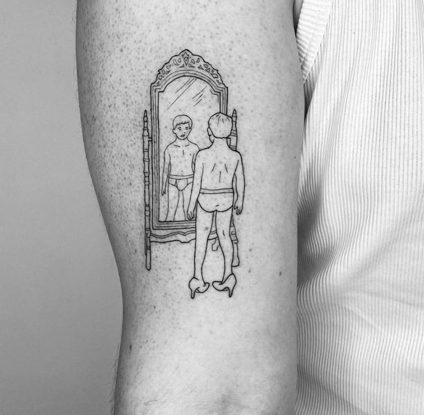 David Spade inked med Chris Farleys initialer af tatovør Artist Sean Penn