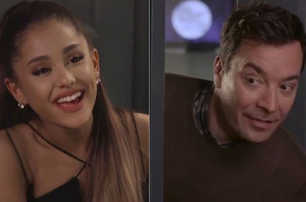 Ariana Grande har lip sync samtale med Jimmy Fallon på 'Tonight Show'