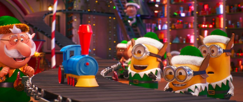OSVETLITEV PREDSTAVLJA POSEBEN PRAZNIK MINIONS - na fotografiji: Minions Holiday Special - na fotografiji: Stuart, Bob, Kevin (Foto: Illumination in Universal Pictures)